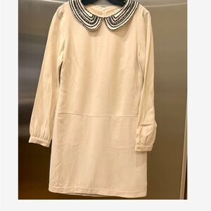 Trina Turk  Dress with Black Beaded Collar